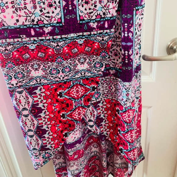 NEW BLACK & MULTI COLOR SUNDRESS W/HIGH LOW FRONT. SIZE 3X - Picture 10 of 13